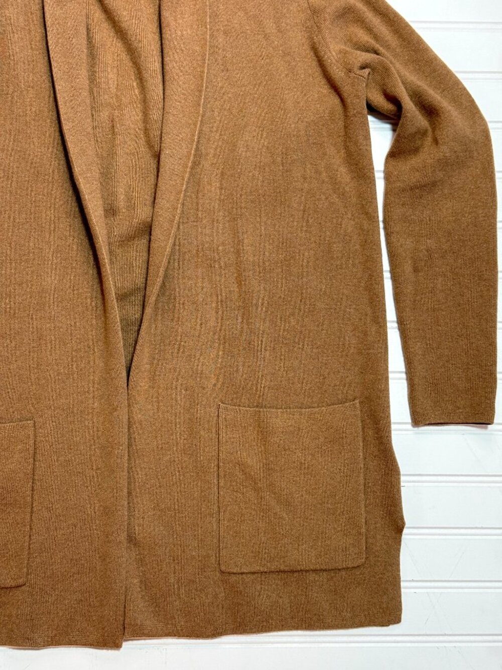 J.Crew Factory Heather Camel Chelsea Sweater Blazer Cardigan Petite Small 100% C - Picture 5 of 7